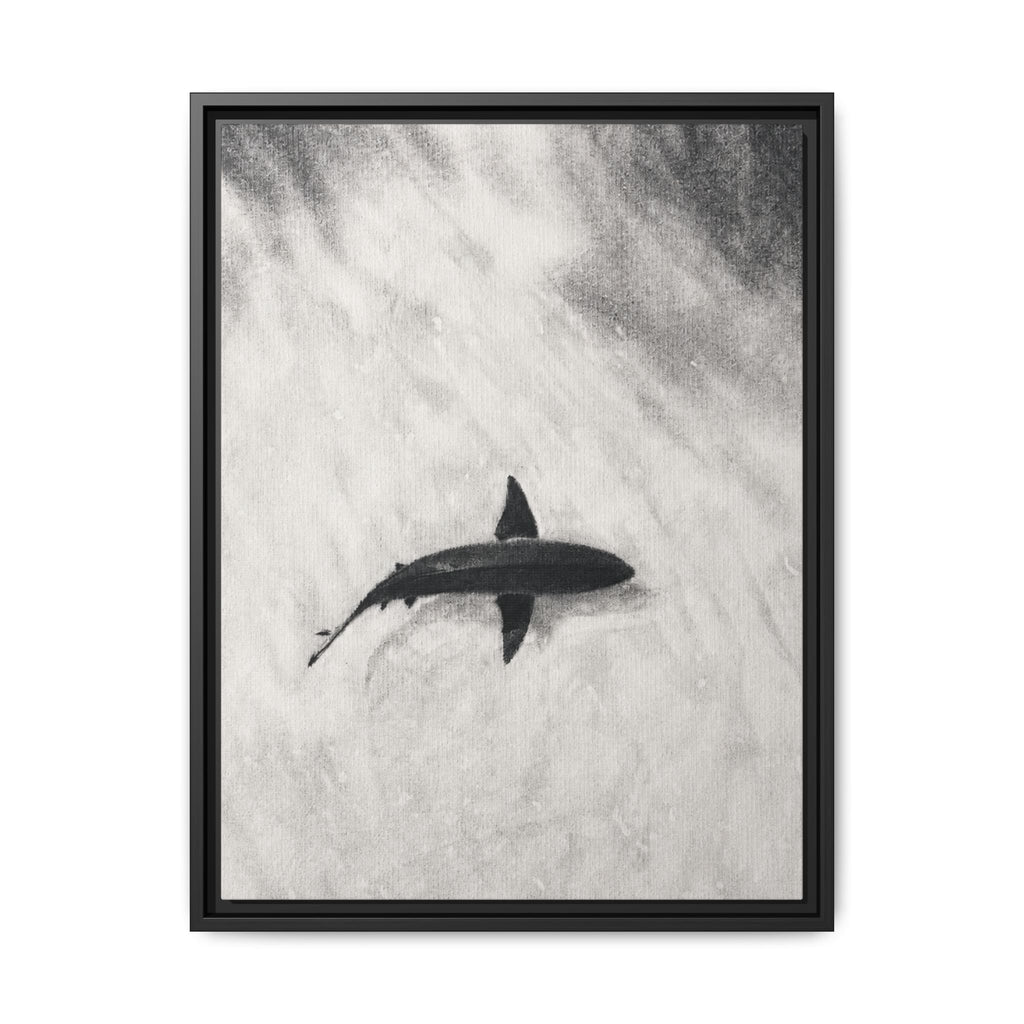 “SHARK!” Matte Canvas, Framed (Multi-color)