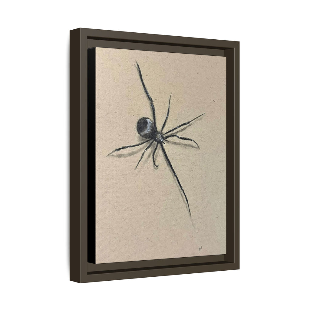 "ICY" SPIDER Framed Canvas Art — Minimal Black Spider Sketch
