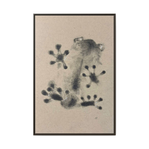 "ICY" FROG Framed Abstract Frog Ink Art — Matte Canvas Wall Print