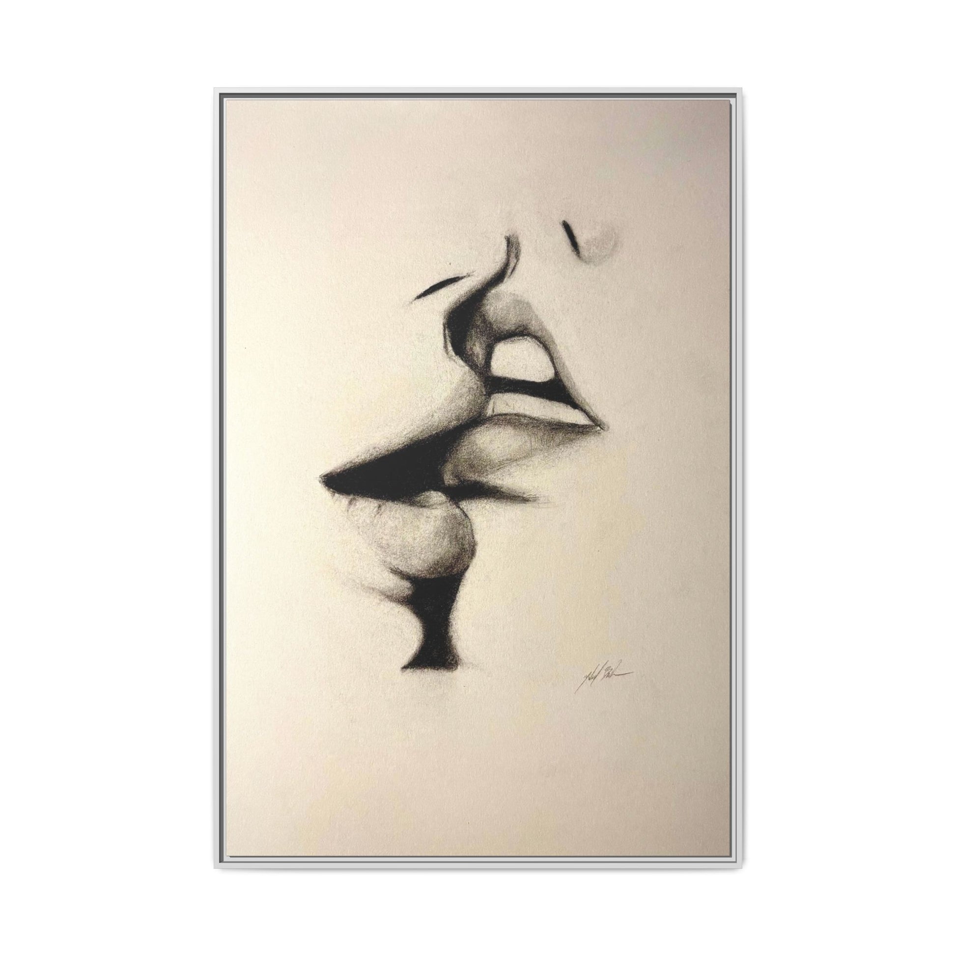 “LIP LOCK” Matte Canvas, Framed (Multi-color)