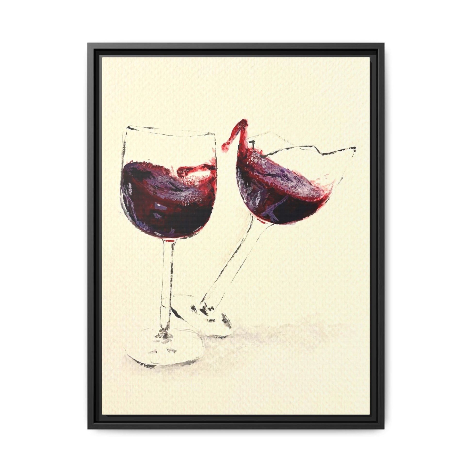“Wine Glasses” Matte Canvas, Framed (Multi-color)