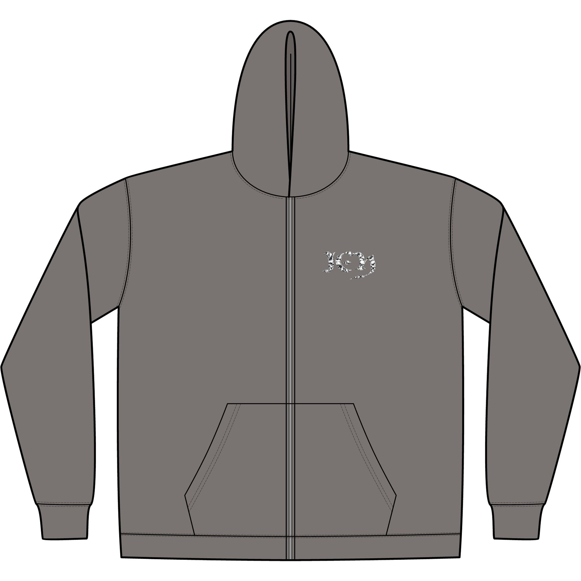 “ICY” Unisex Relax Faded Zip Hood