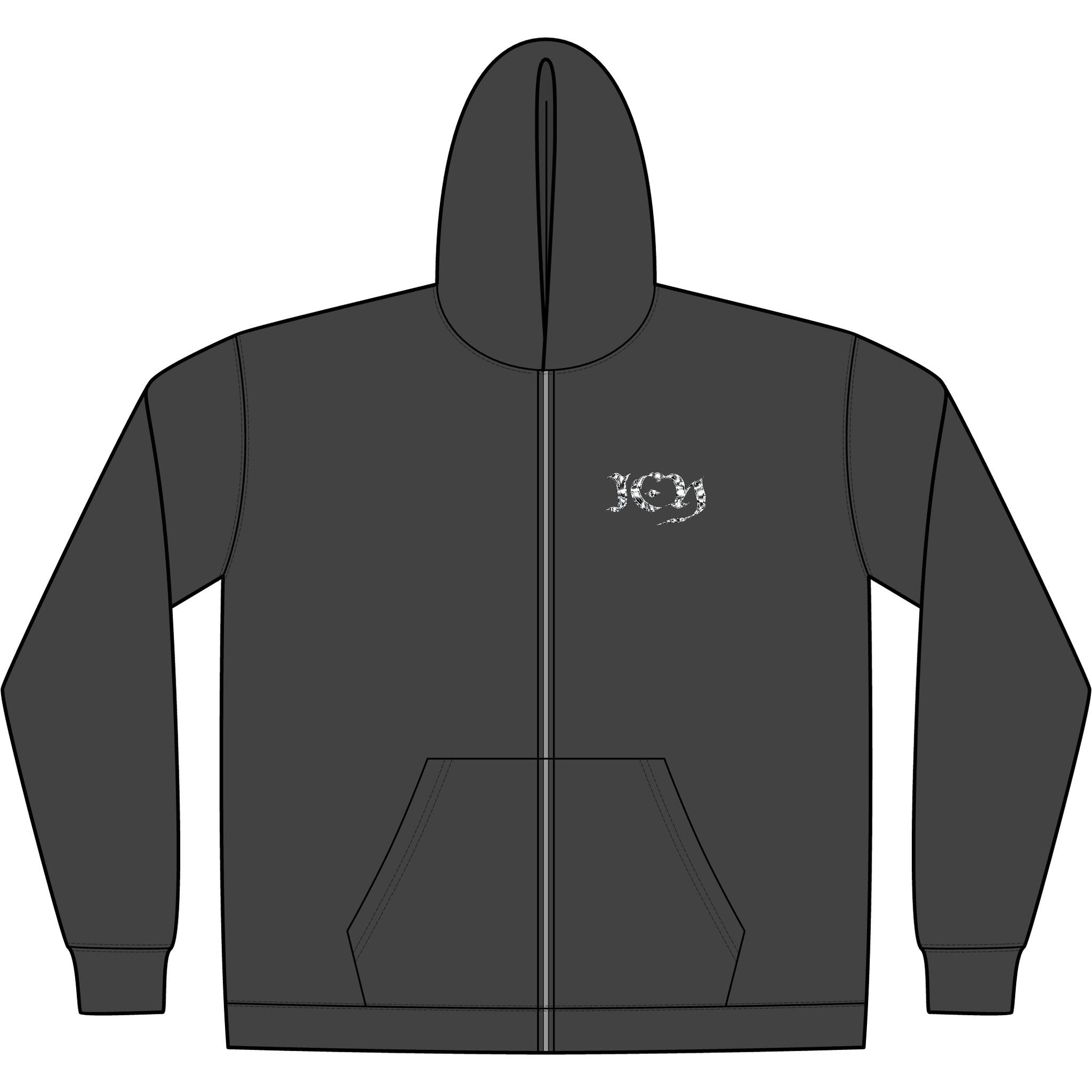 “ICY” Unisex Relax Faded Zip Hood