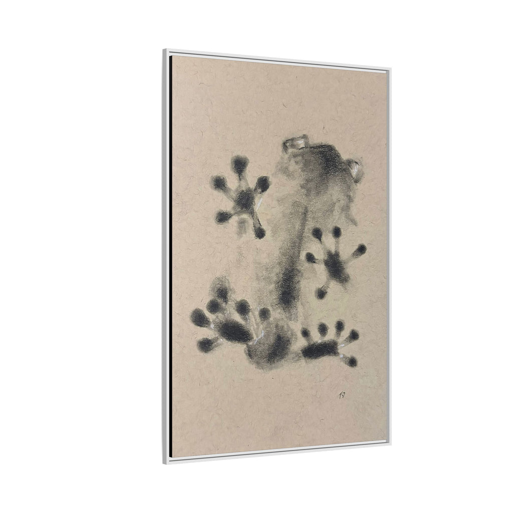 "ICY" FROG Framed Abstract Frog Ink Art — Matte Canvas Wall Print