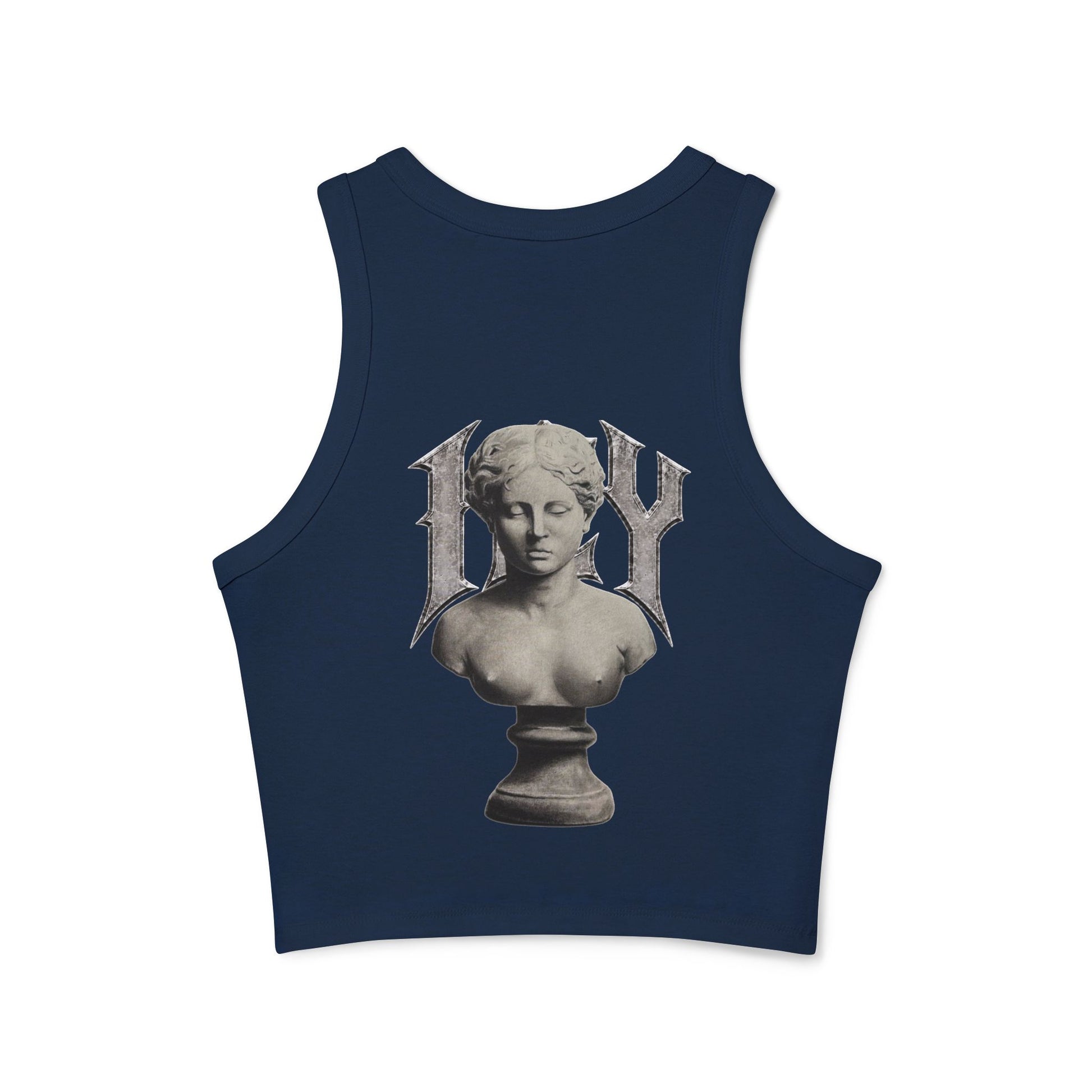 Icy Statue Crop Tank Top — Vintage Roman Racer Tank