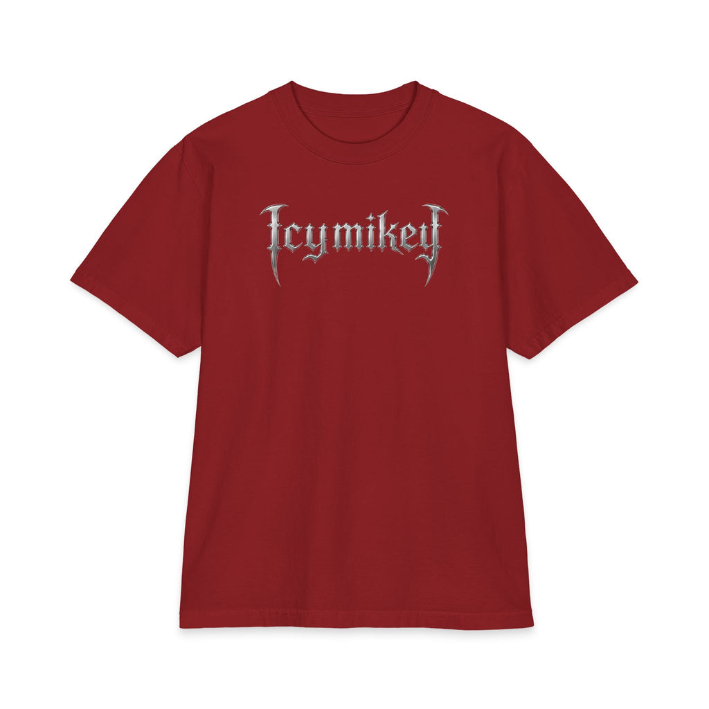 IcyMikey "BOO" Graphic Tee — Black Cat & Metallic Fang Back Print