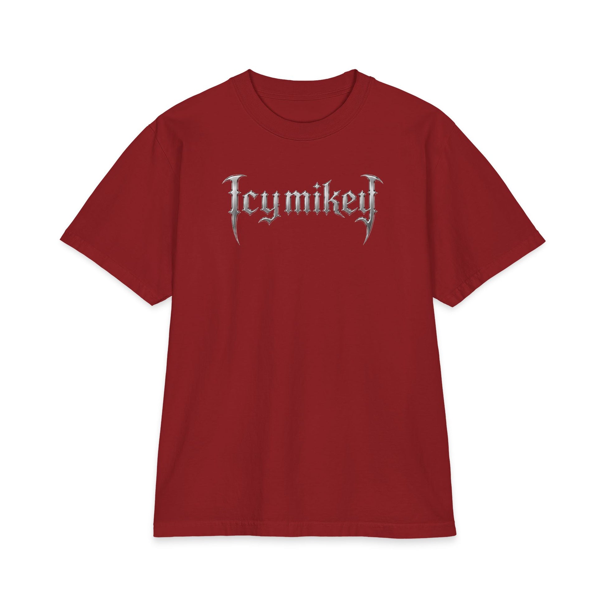 IcyMikey "BOO" Graphic Tee — Black Cat & Metallic Fang Back Print