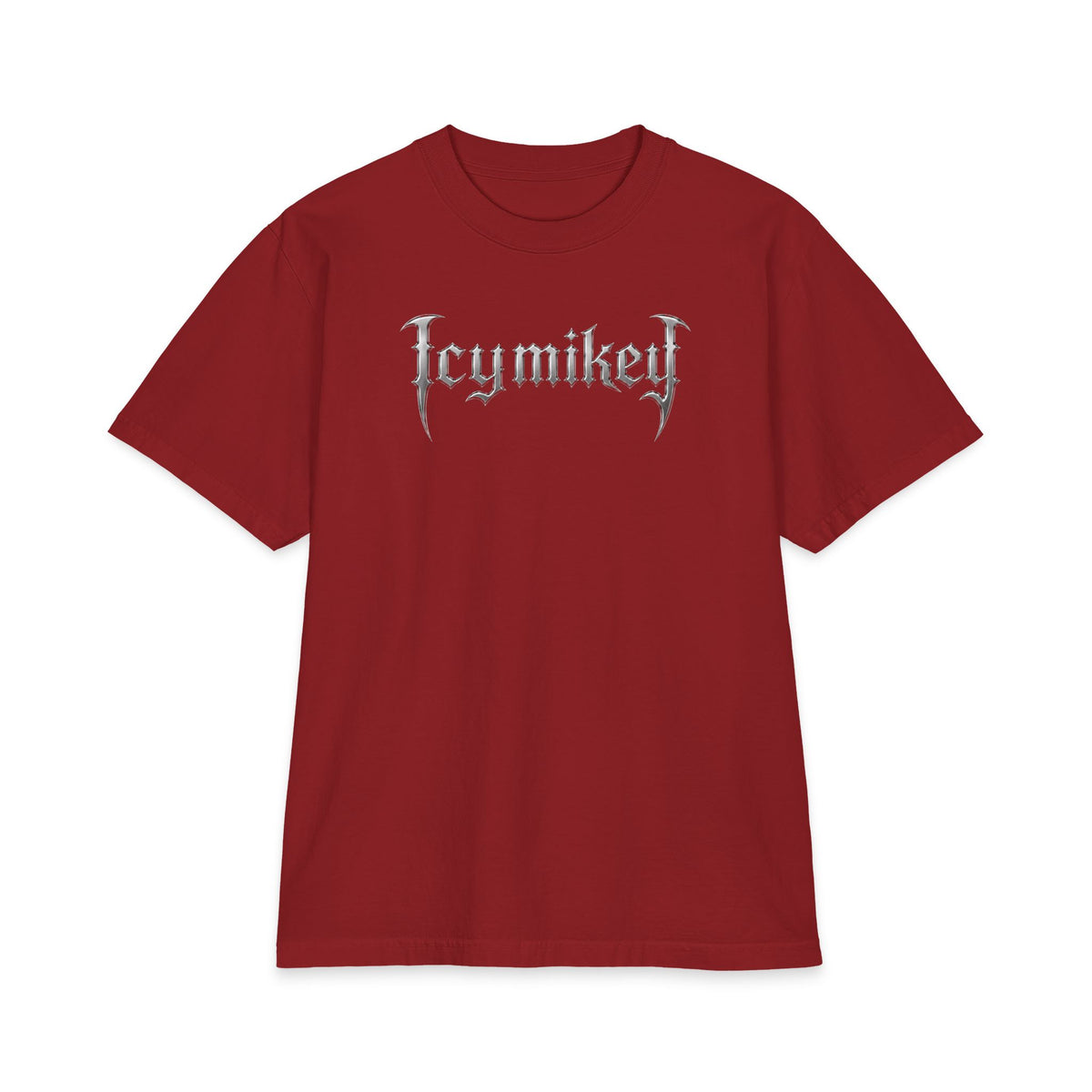 IcyMikey "BOO" Graphic Tee — Black Cat & Metallic Fang Back Print