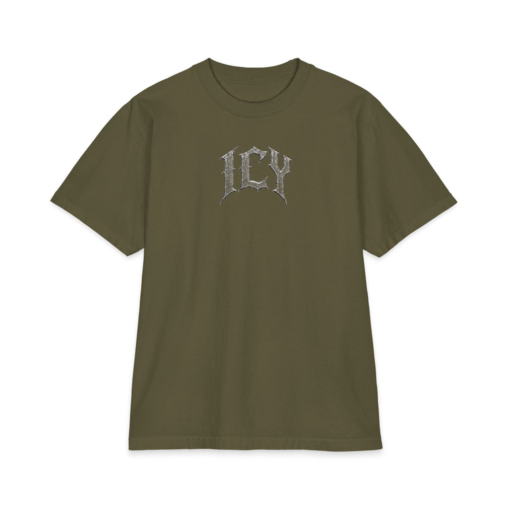 Icy Statue Graphic T‑Shirt — Vintage Gothic Logo Tee