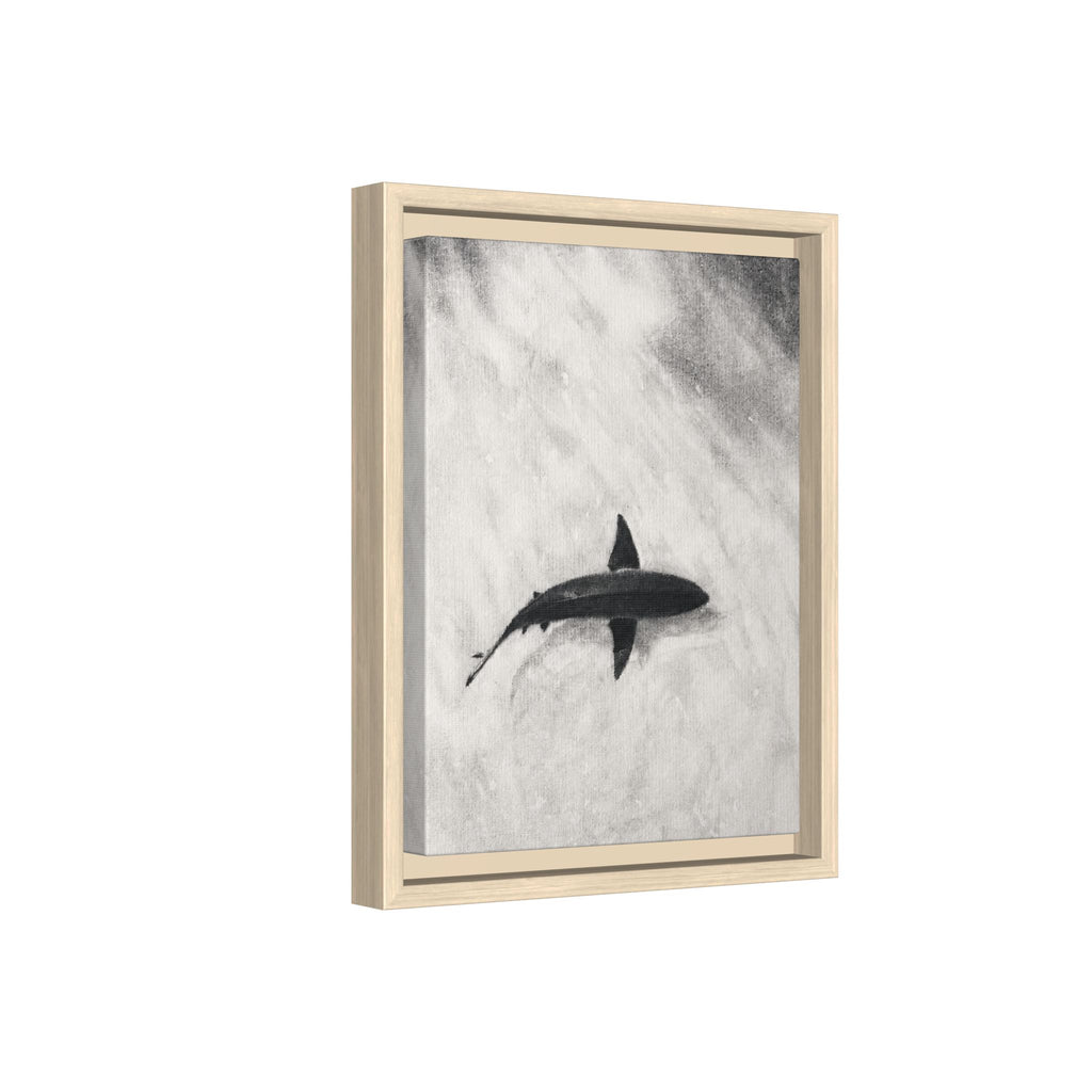“SHARK!” Matte Canvas, Framed (Multi-color)