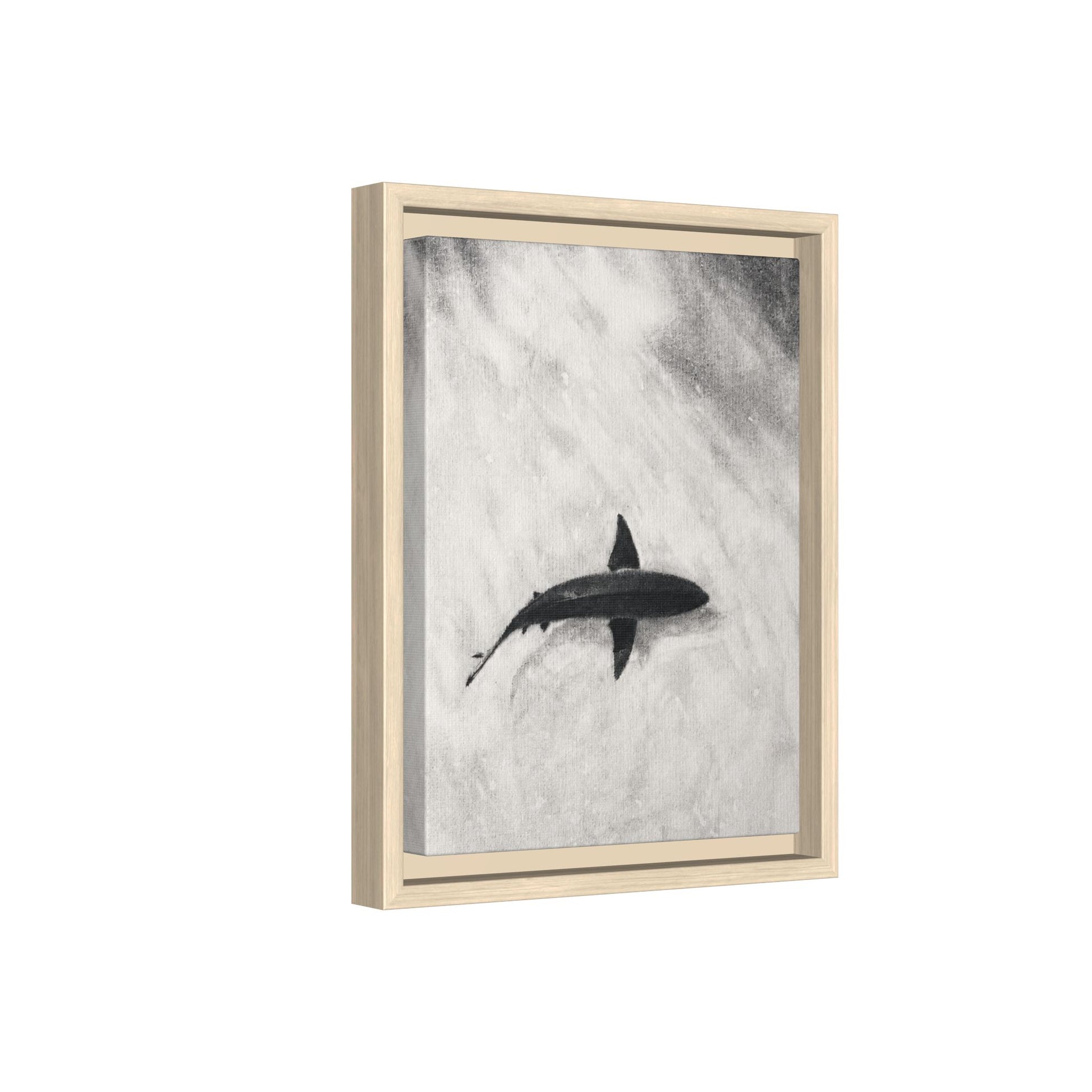 “SHARK!” Matte Canvas, Framed (Multi-color)