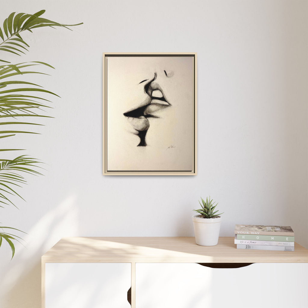 “LIP LOCK” Matte Canvas, Framed (Multi-color)