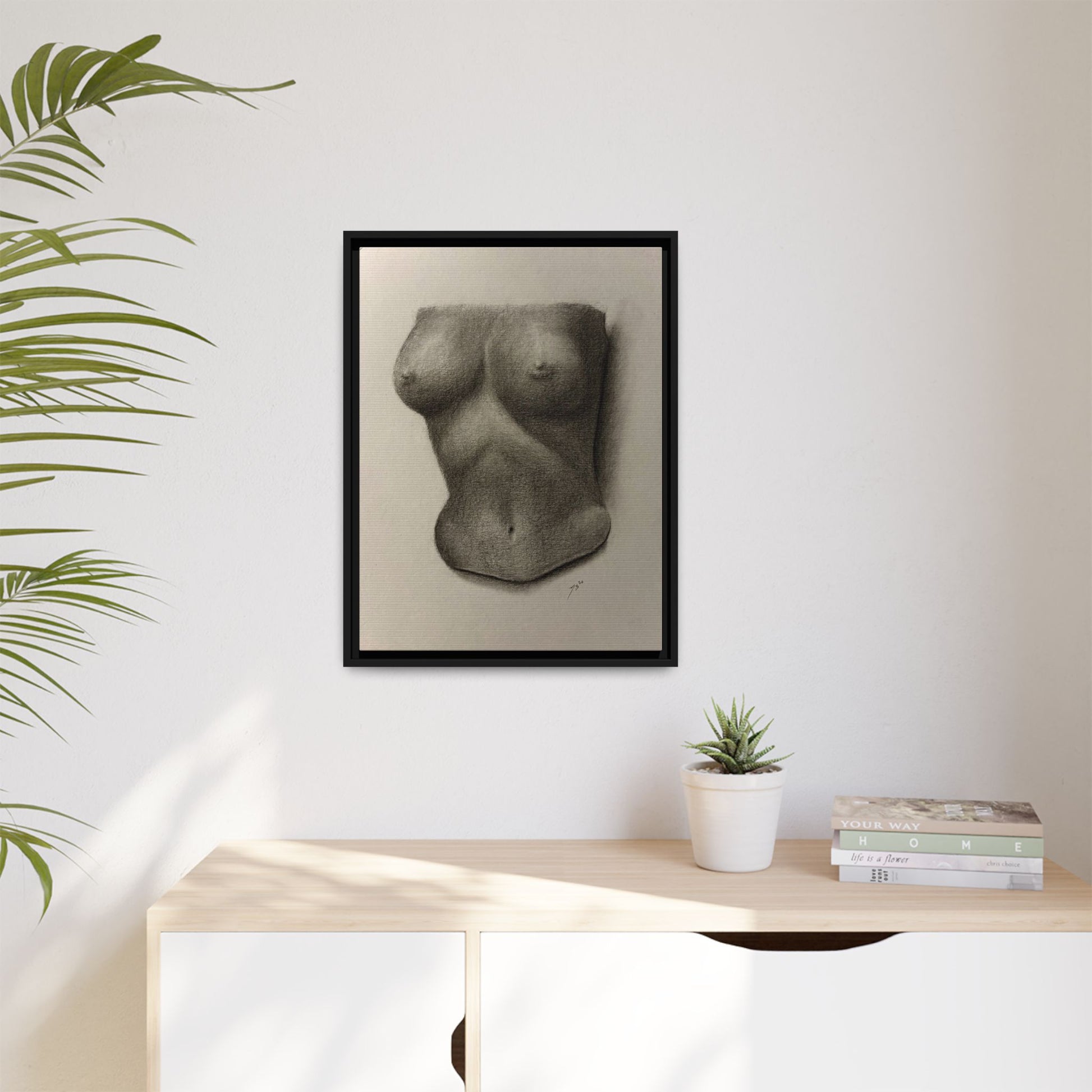 "BODY STUDY NO.4" Matte Canvas, Framed (Multi-color)