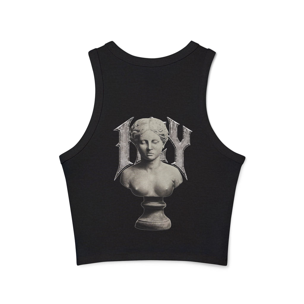 Icy Statue Crop Tank Top — Vintage Roman Racer Tank
