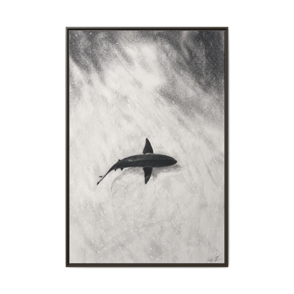 “SHARK!” Matte Canvas, Framed (Multi-color)
