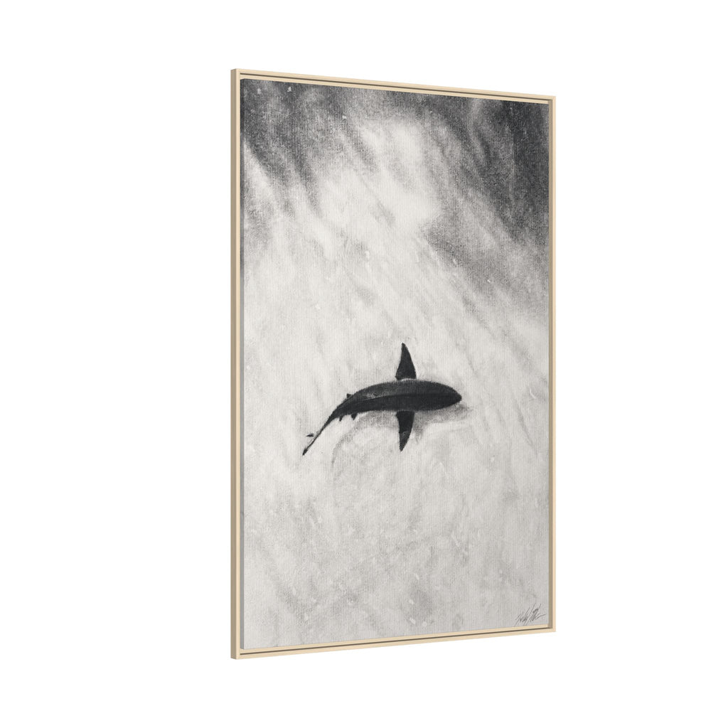 “SHARK!” Matte Canvas, Framed (Multi-color)