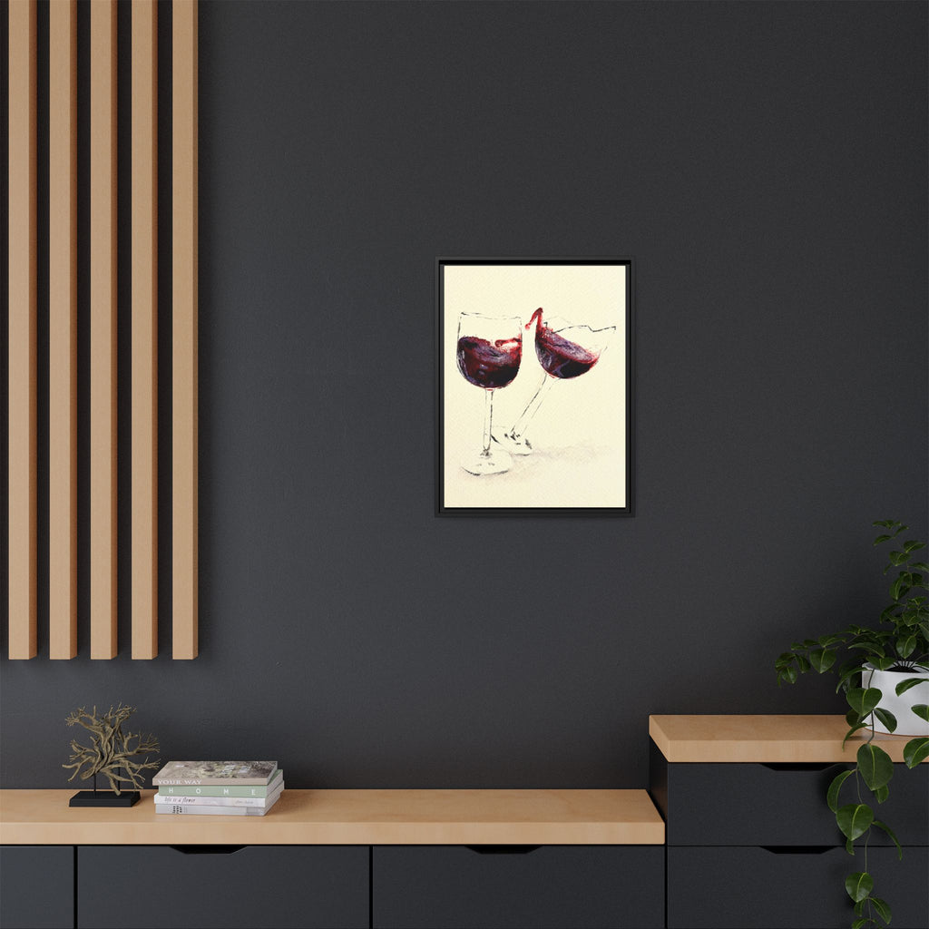 “Wine Glasses” Matte Canvas, Framed (Multi-color)