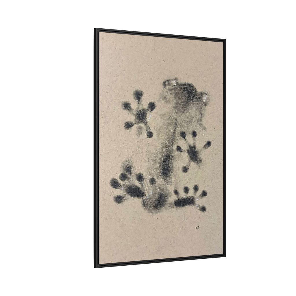"ICY" FROG Framed Abstract Frog Ink Art — Matte Canvas Wall Print