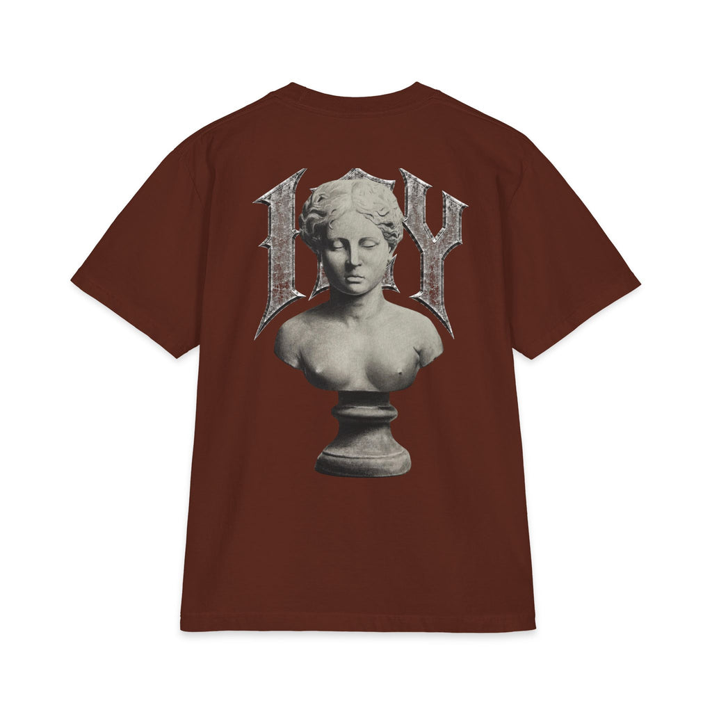 Icy Statue Graphic T‑Shirt — Vintage Gothic Logo Tee