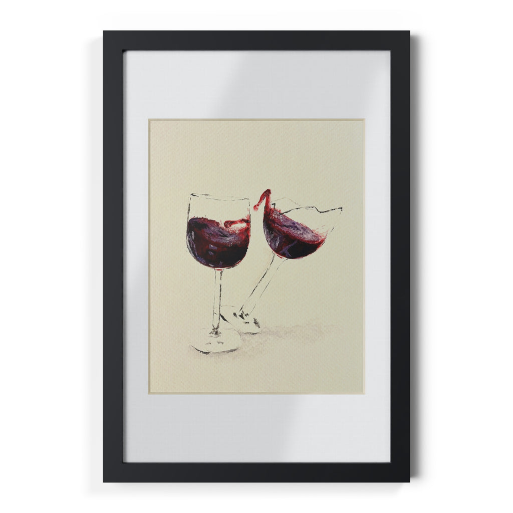 “Wine Glass” Framed Posters, Black