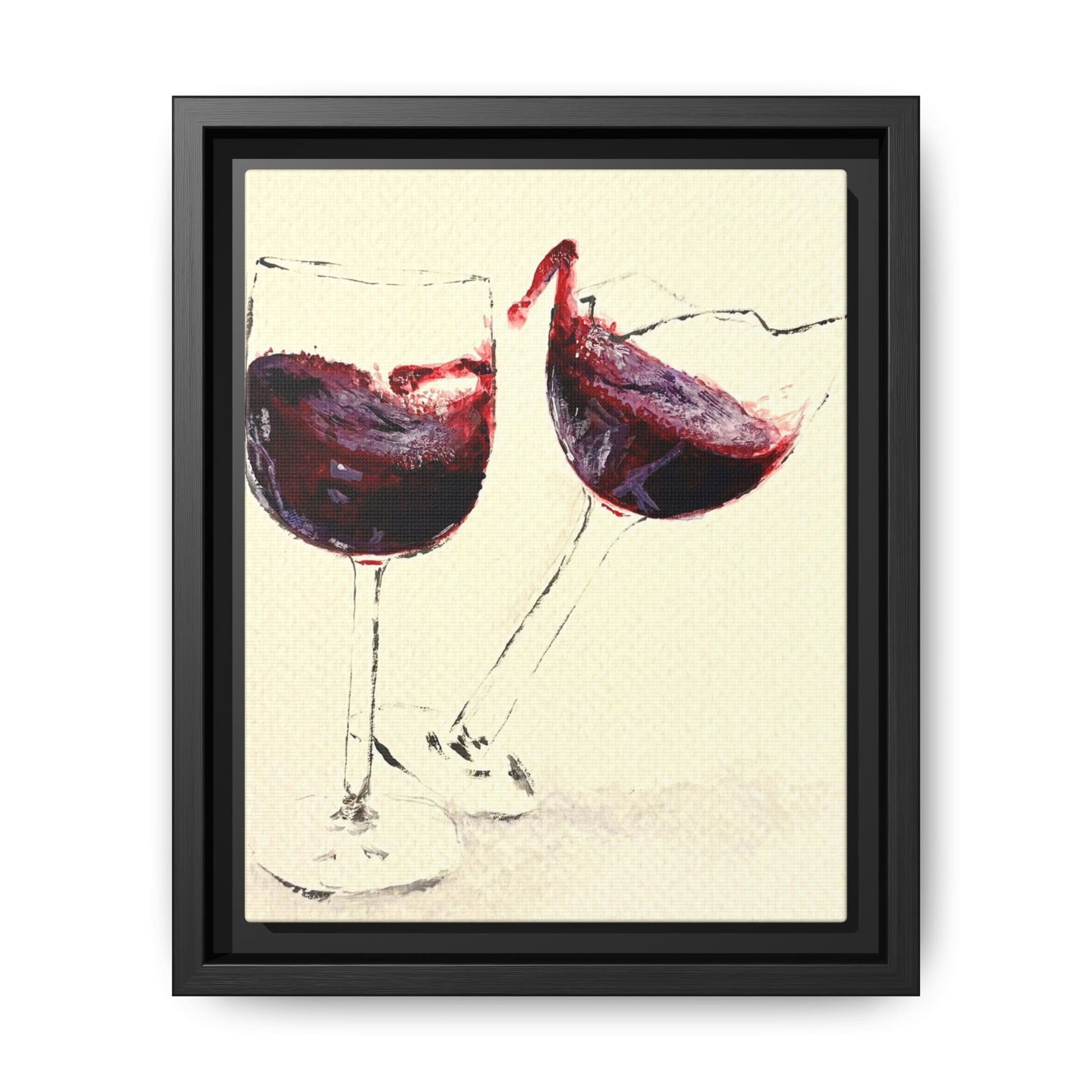 “Wine Glasses” Matte Canvas, Framed (Multi-color)